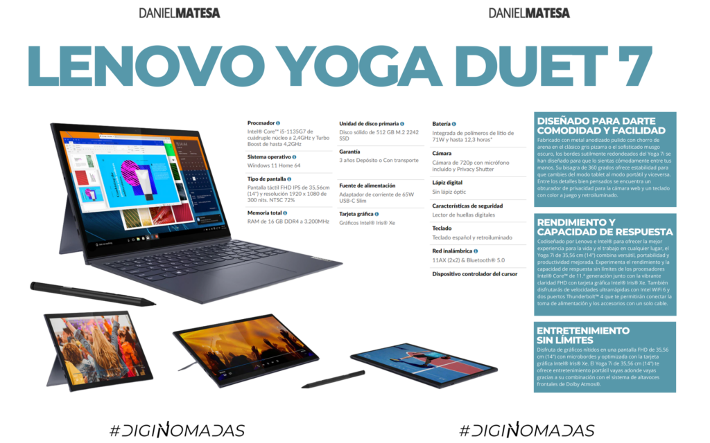 MEJORES LAPTOP LENOVO YOGA DUET PARA PROFESIONALES DIGITALES - NOMADAS