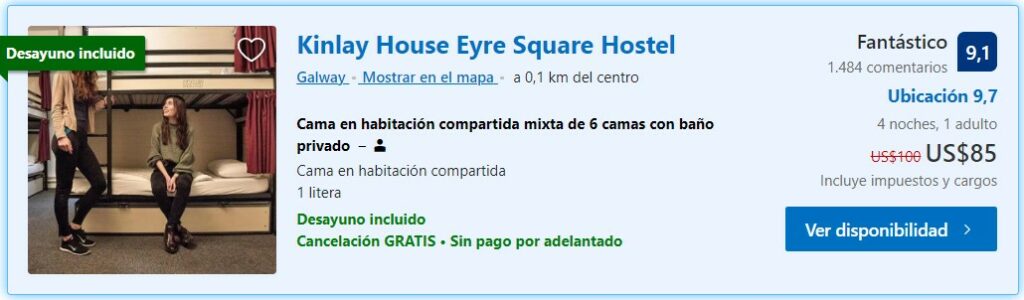 Colivings en Europa Kinlay House Eyre Square Hostel