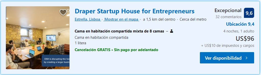 Draper startup House Lisboa hostels