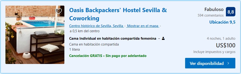 Oasis Backpackers Hostel Sevilla