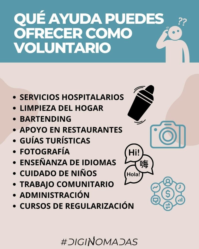 QUÉ AYUDA PUEDES OFRECER COMO VOLUNTARIO