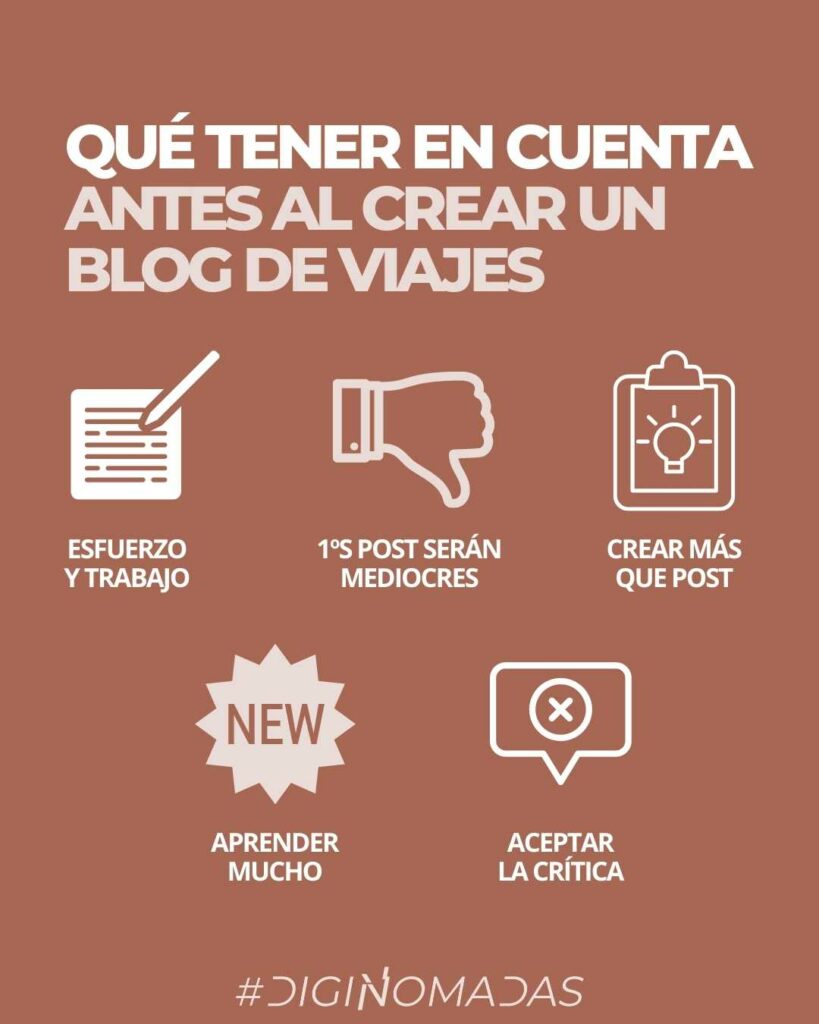 Requisitos para crear un blog de viajes