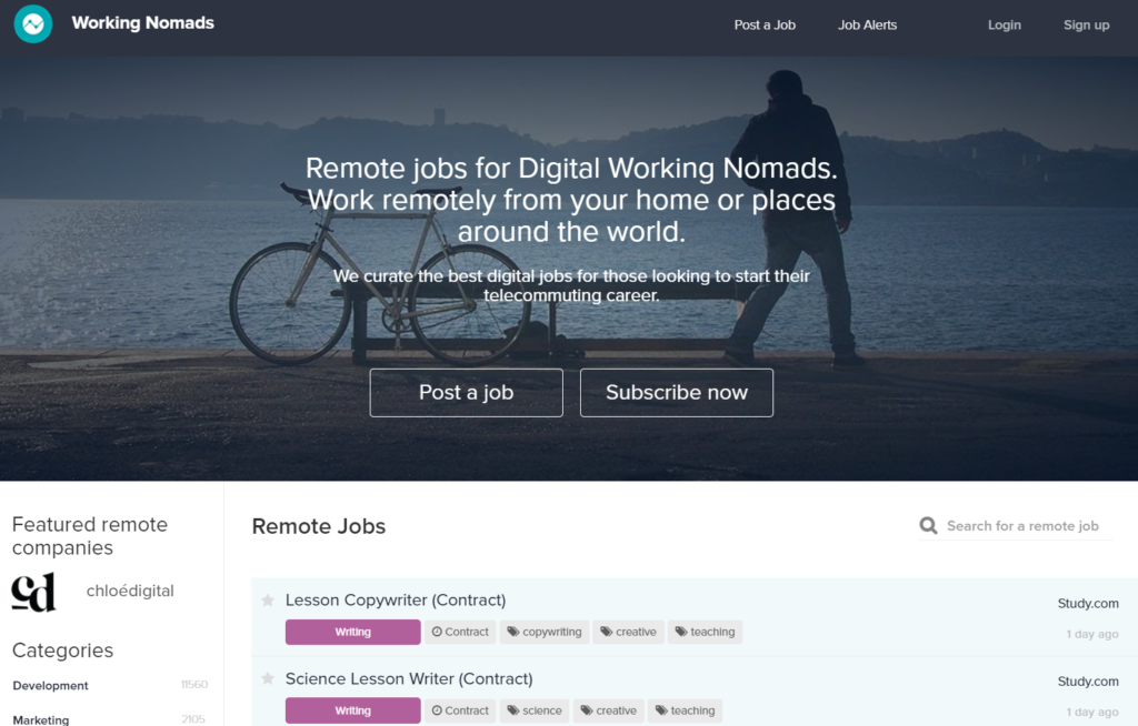 working nomads - donde encontrar trabajo remoto